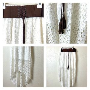 Womens crocheted boho Skirt